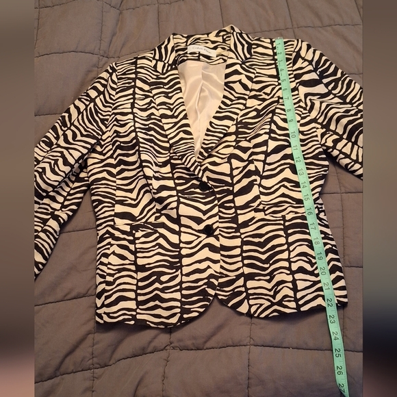 Calvin Klein Zebra Print 12P Blazer Jacket Office Business Casual 100% polyester - Picture 3 of 7
